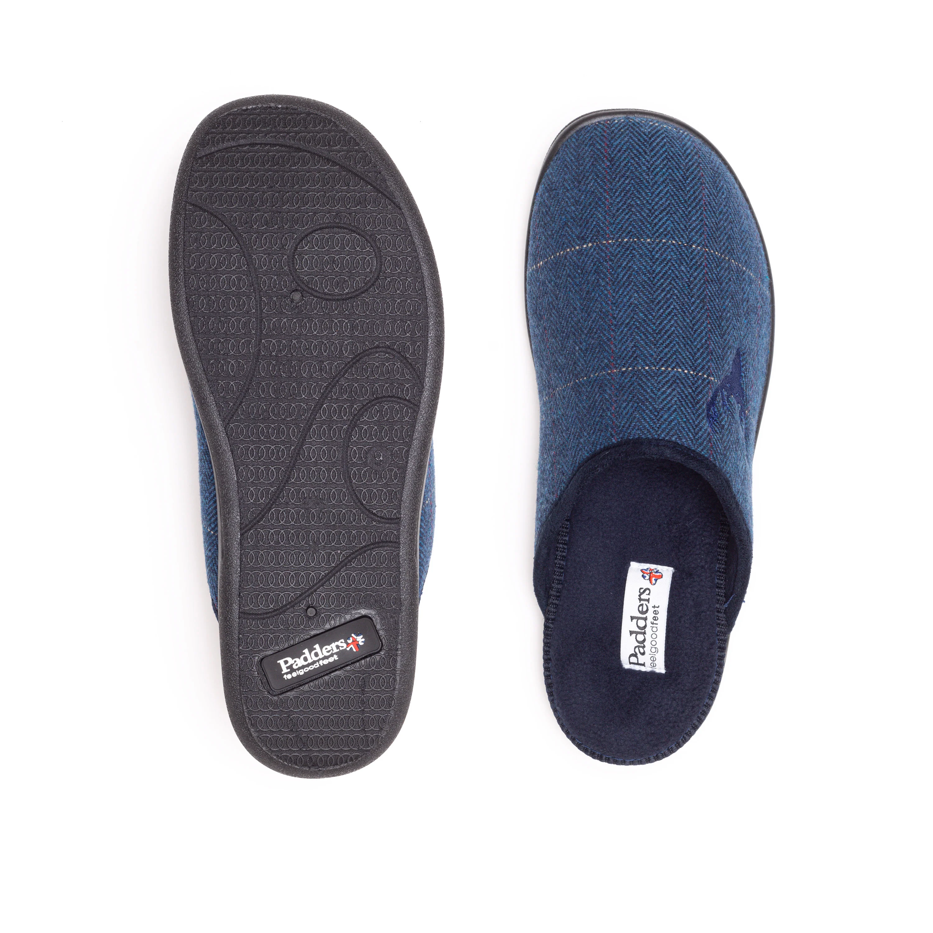 Mens Wide Fit Padders Stag Mule Slippers - Image 5