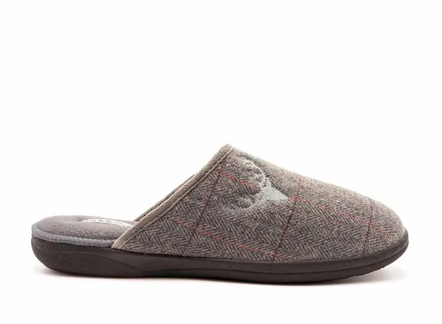 Mens Wide Fit Padders Stag Mule Slippers - Image 8